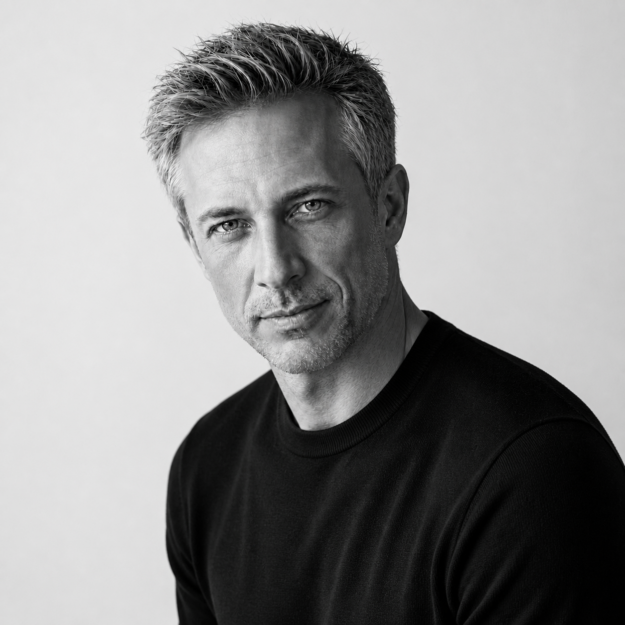 Author portrait of N. J. Renshaw in black and white